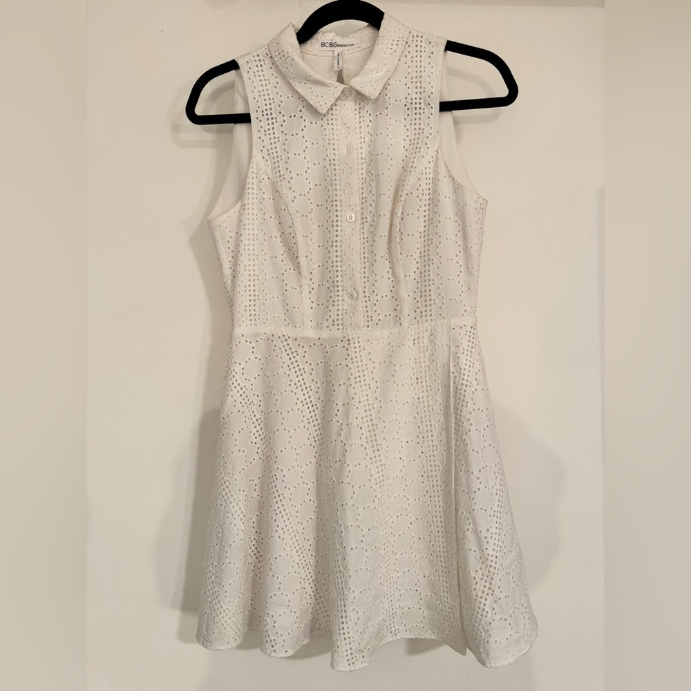 Elegant White Eyelet Dress